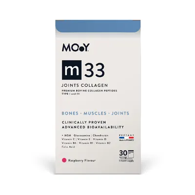 Colagen bovin pentru articulatii cu aroma de zmeura M33, 390g, Molecules of Youth