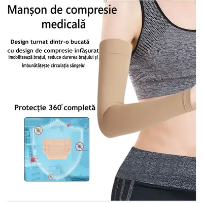 Manson fără degete de compresie cu banda de silicon bej 15 - 21 mmHg