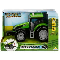 Tractor verde cu lumini si sunete, Maxx Wheels, 18 cm