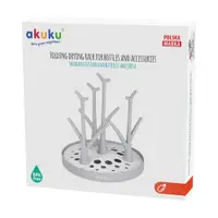 Suport universal pentru uscare biberoane si accesorii Akuku,din plastic ABS sigur,pentru toate tipurile de sticle,capacitate 8 sticle cu accesorii,tavita pentru retinerea apei