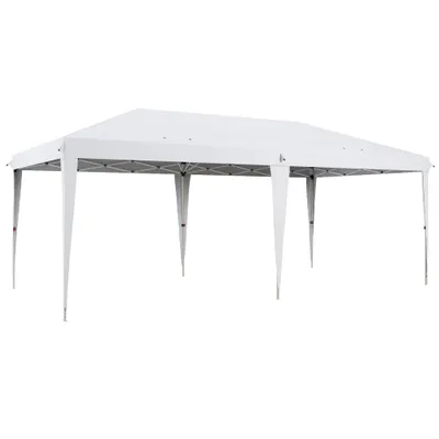 Outsunny Pavilion 6 x 3 m pop-up pliabil pentru grădină, geantă inclusă, oțel epoxidic, Oxford densitate mare, gri | Aosom Romania