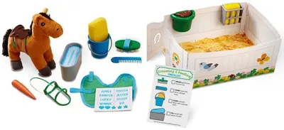 Set de joaca Melissa & Doug - Ingrijirea cailor