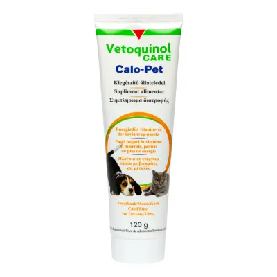 VETOQUINOL Calo-Pet, multivitamine convalescență câini, gel VETOQUINOL Calo-Pet, XS-M, multivitamine convalescență câini și pisici, flacon, 120g gel