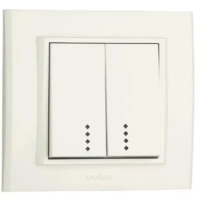 Comutator cu Led ST Mina Ovivo OV00433, 10A, 250V, IP20, Natural alb