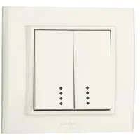 Comutator cu Led ST Mina Ovivo OV00433, 10A, 250V, IP20, Natural alb