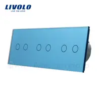 Panou Intrerupator dublu + dublu + dublu Albastru