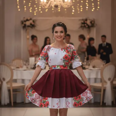 Rochie Traditionala stilizata cu maci 15