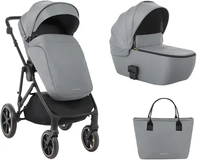 Carucior combinat pentru copii 2 în 1 KikkaBoo - Thea, Grey