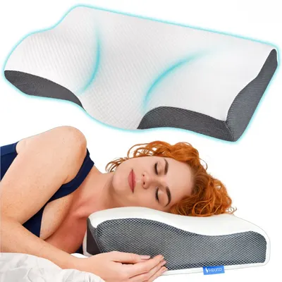 Perna anatomica si ortopedica cu suport cervical din spuma cu memorie Suporto