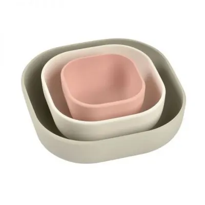 Set 3 boluri din silicon Beaba Velvet Grey