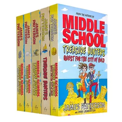James Patterson Middle School Treasure Hunters 5 Books Collection Set Treasure Hunters Danger Down.
