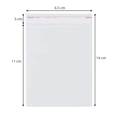Pungi cu clapetă adezivă - lungimi între 2 și 40cm (set 1000 buc) - 6,5x14 cm