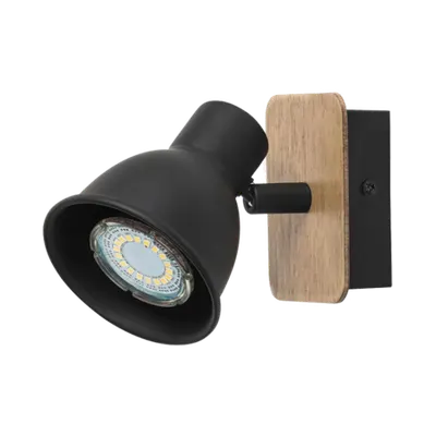 Riko Spot 1xgu10 Negru/lemn