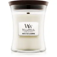 Woodwick White Tea & Jasmine lumânare parfumată cu fitil din lemn