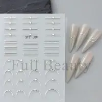 Abtibilduri unghii 3D Marquise, STICKER115, Argintiu