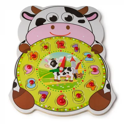 Ceas din Lemn Tip Puzzle - Vacuta - Nurio