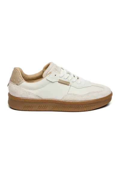 Pantofi sport Euphoria low-cut cu sireturi - Alb murdar/Bej deschis