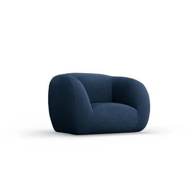 Fotoliu albastru cu tapițerie din stofă bouclé Essen – Cosmopolitan Design