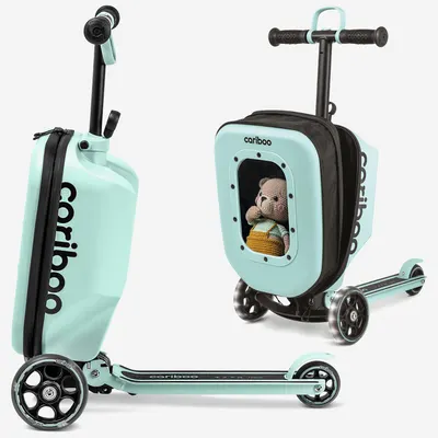 Trotinetă cu trei roți cu valiză Cariboo iTravel (verde mentă) 4976