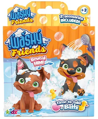 Joaca de copii Kidz World Washy Friends - Cățeluș de baie cu noroi, Corgi
