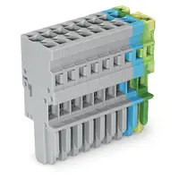 1-conductor female plug; 4 mm²; 9-pole; 4,00 mm²; gray, blue, green-yellow