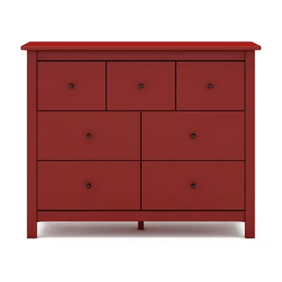 Comodă roșie joasă din lemn de pin 110x80 cm Misti – Marckeric