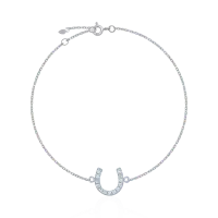 Bratara potcoava din aur alb cu diamante de 0.038ct