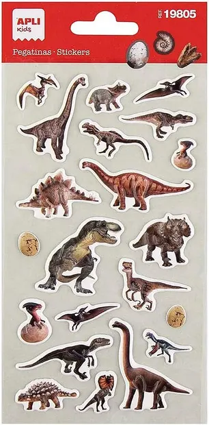 Stickere în relief Apli Kids - Dinozauri, 21 buc