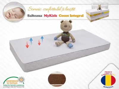 Saltea fibra de Cocos Integral 120x60x08 husa microfibra matlasata
