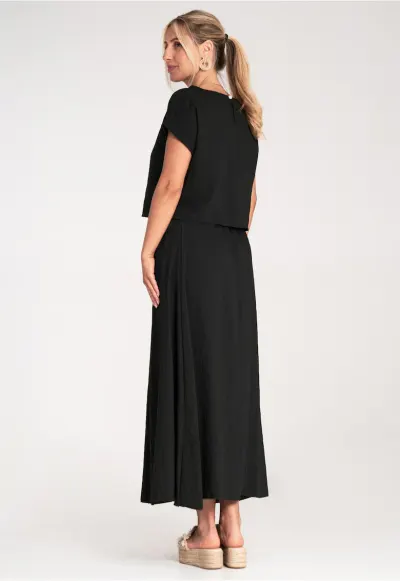 Set bluza si fusta - Set de vara pentru femei - Set negru M1219 marimea S/M