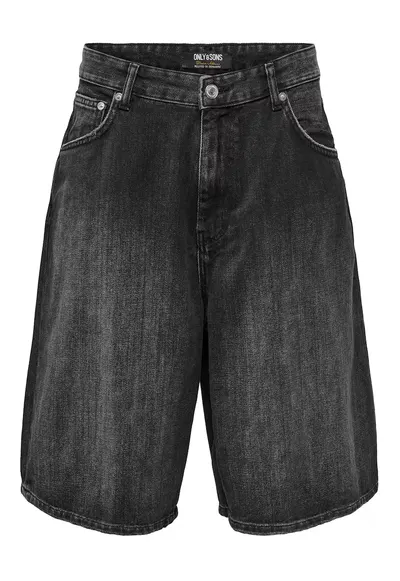 Pantaloni scurti din denim barbati Sons - 22032957 - Bumbac - Negru - Negru