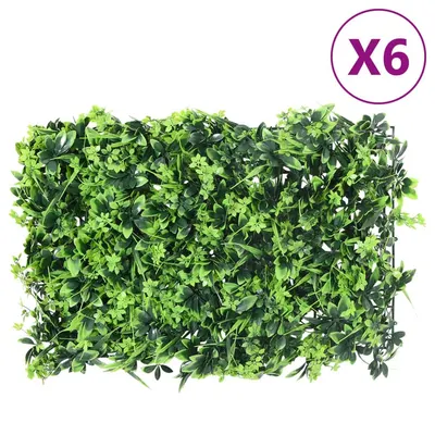 vidaXL Gard din frunze artificiale, 6 buc., verde, 40x60 cm
