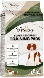 Pernuțe absorbante de unică folosință pentru animale de companie Pawsy - Cu autocolante, 60 х 60 cm, 10 buc