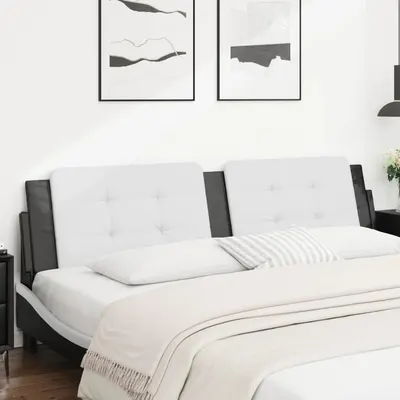 vidaXL Pernă pentru tăblie pat, Zadar, alb și negru, 200cm, piele artificială