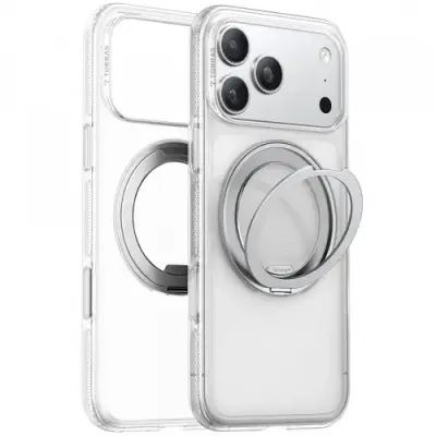 Husa MagSafe pentru Apple iPhone 17 Pro Max, Torras, Ostand R Fitness (Transparent)