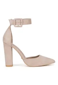 Pantofi d'Orsay cu bareta pe glezna - Bej - K539