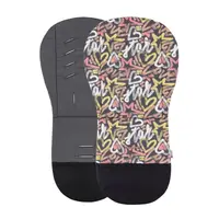Salteluta pentru carucior, Petite&Mars, Foamy, Reversibila, Cu doua fete, Din spuma, Universala, 86x42 cm, Gri/Multicolor