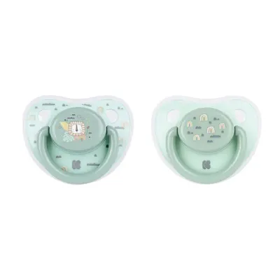 Set 2 suzete silicon Kikka Boo Savanna 0-6 luni Mint