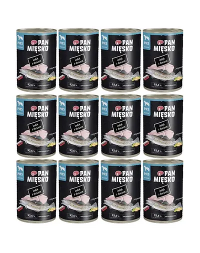 PAN MIĘSKO Curcan cu Cod Hrană umedă completă pentru câini 12x400 g