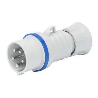 Stecher fisa industriala HP - IP44/IP54 - 3P+E 16A 200-250V 50/60HZ - BLUE - 9H - Strangere cu surub