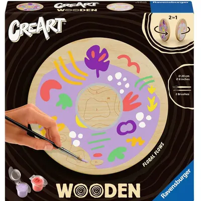 Set de pictat după numere Ravensburger CreArt Wooden - Flori și plante