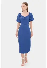 Rochie midi cu decolteu in forma de inima