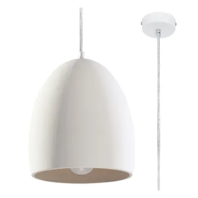 Lustră albă cu abajur din ceramică ø 30 cm Fonsie – Sollux