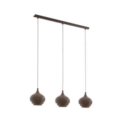 Lampa suspendata CAMBORNE dark brown, creme 220-240V,50/60Hz