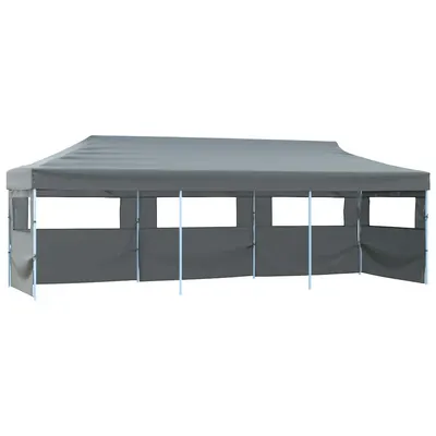 vidaXL Cort petrecere pliabil cu 5 pereți laterali, antracit, 870x291x315 cm