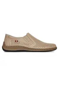 Pantofi barbatesti - piele naturala - bej - tehnologie Antistress