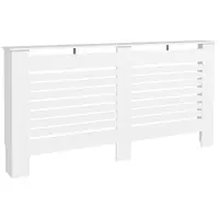 HOMCOM Mască de Calorifer cu Lamele și Raft din Lemn Alb 152x19x81 cm | Aosom Romania