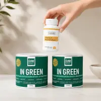 Pachet VITAMINIZANT - 2 x In Green 200g + Vitamina C Alcalină Pulbere Bioroots
