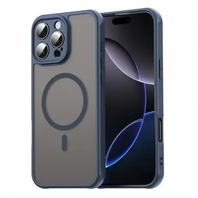 Husa MagSafe pentru Apple iPhone 16 Pro Max, Techsuit, HaloFrost II, Bleumarin
