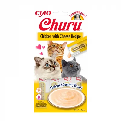 Recompense pentru pisici Churu cu pui branza 4 buc x 14 gr